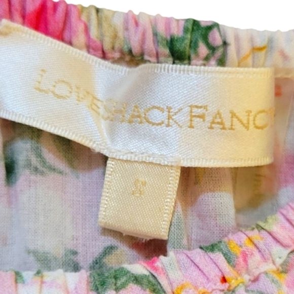 LoveShackFancy Vernon Dress Magenta Flower Fields Pink Midi Small Puff Sleeves - Picture 4 of 12